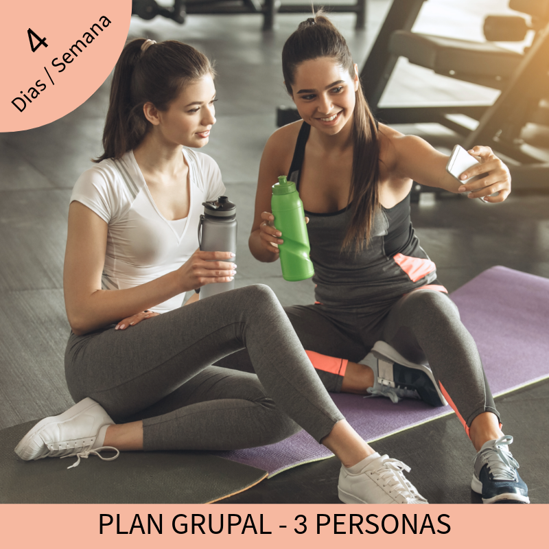 Programa de Entrenamiento Grupal - 3 personas / 4 dias por semana